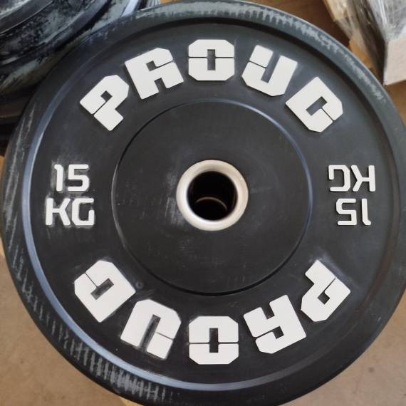 OBCIĄŻENIE OLIMPIJSKIE BUMPER TRAINING BLACK 15KG PROUD - OUTLET