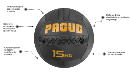 PIŁKA LEKARSKA WALL BALL PROUD
